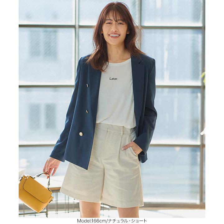 ロングパンツ ショートパンツ レディース ボトムス 春 リネンブレンド バックゴム 選べる2丈 M3228 | KOBE LETTUCE | 05