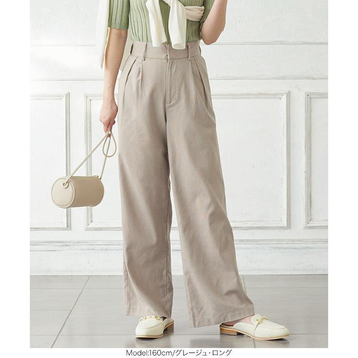 ロングパンツ ショートパンツ レディース ボトムス 春 リネンブレンド バックゴム 選べる2丈 M3228 | KOBE LETTUCE | 07