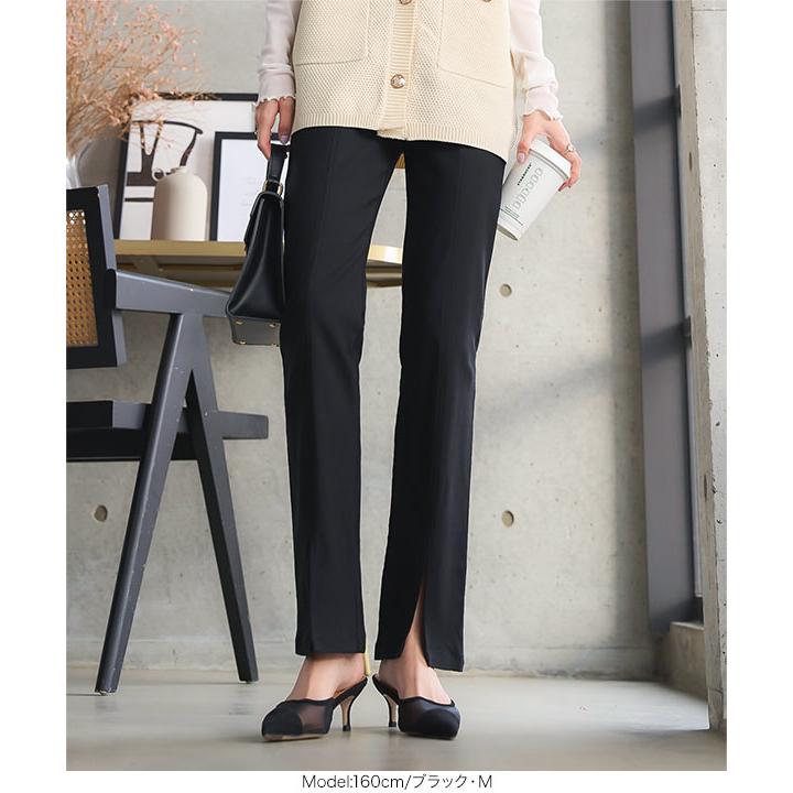 美脚スカパン グレー XS コウベレタス KOBE LETTUCE 錯覚美脚ストレッチワイドパンツ