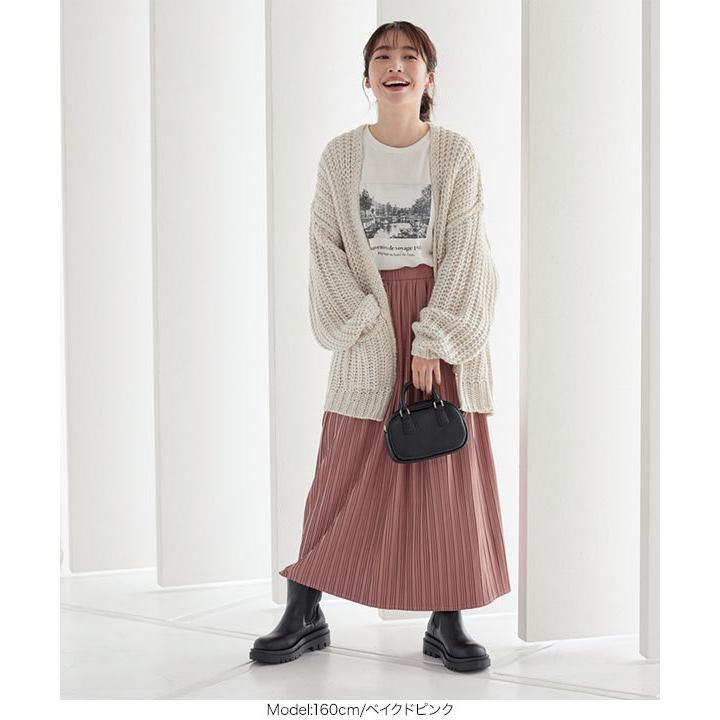 【ベージュ】ハイビスカス柄 プリーツスカート (WOMENS) WOMEN ESSENTIALプリーツスカート ベージュ