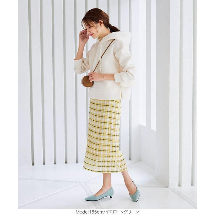 ESCADA チェック柄タイトスカート ゴールドボタン付き 綿100％チェックロングタイトスカート＜大きいサイズ有＞シック
