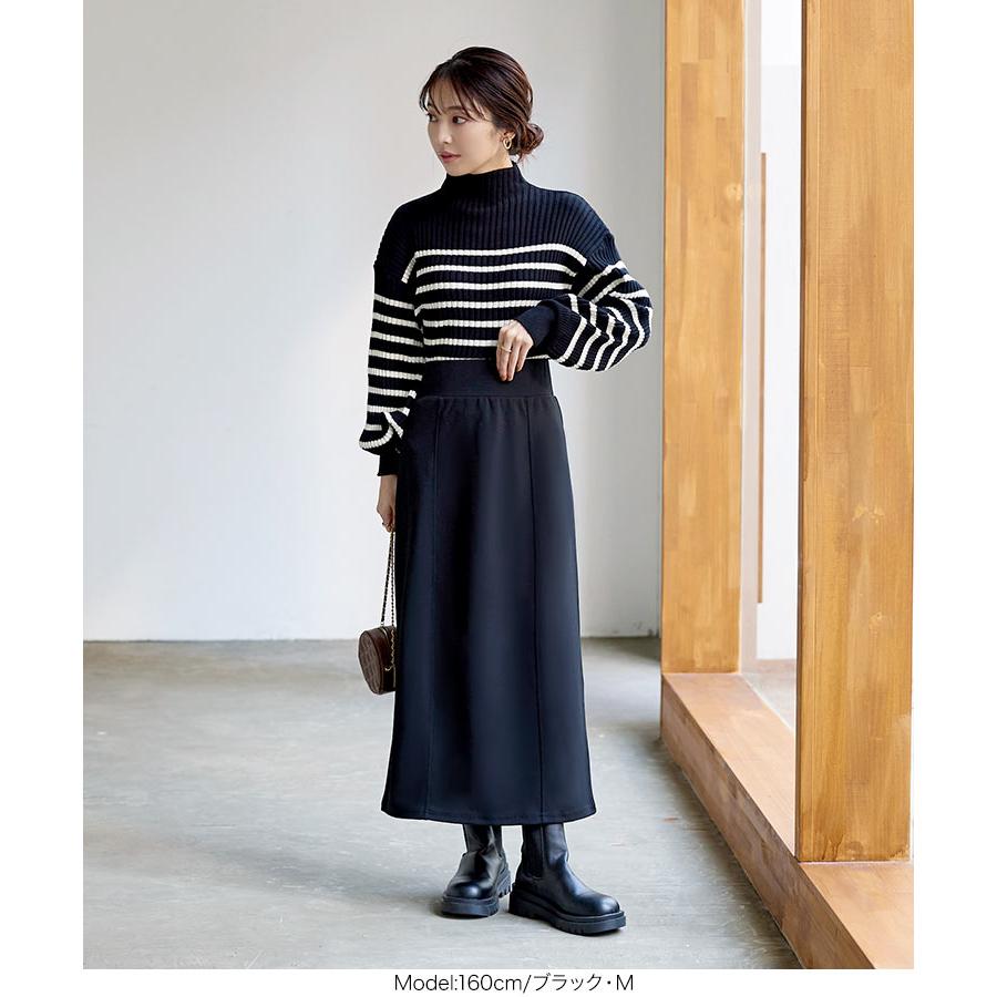 KOBE LETTUCE（神戸レタス） タイトスカート 黒 冬 裏起毛 ハイ