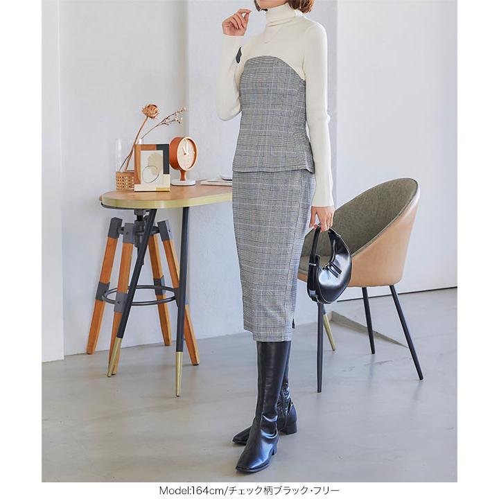 KOBE LETTUCE スカート レディース 50代 40代 30代 チェック タイト