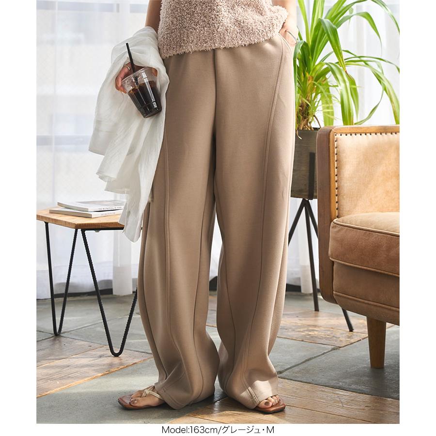 AMIE カーブpants Sサイズ ブラウン　カーブパンツ　新品 KOBE LETTUCE（神戸レタス） カーブパンツ レディース ワイドパンツ 50