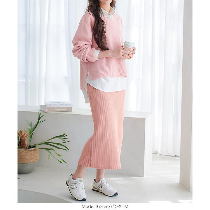 レザレクション　クロ　新品　Lサイズ スカート KOBE LETTUCE スカート ロング タイト ナロースカート 低身長