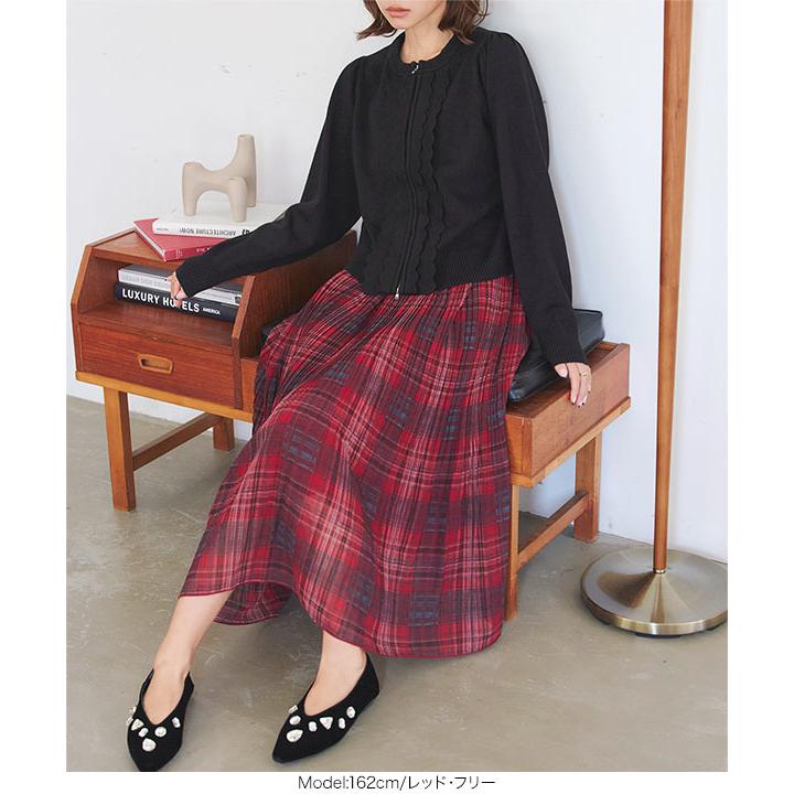 KOBE LETTUCE スカート ロング マキシ チェック プリーツ 50代 KOBE LETTUCE スカート ロング マキシ チェック プリーツ 50代