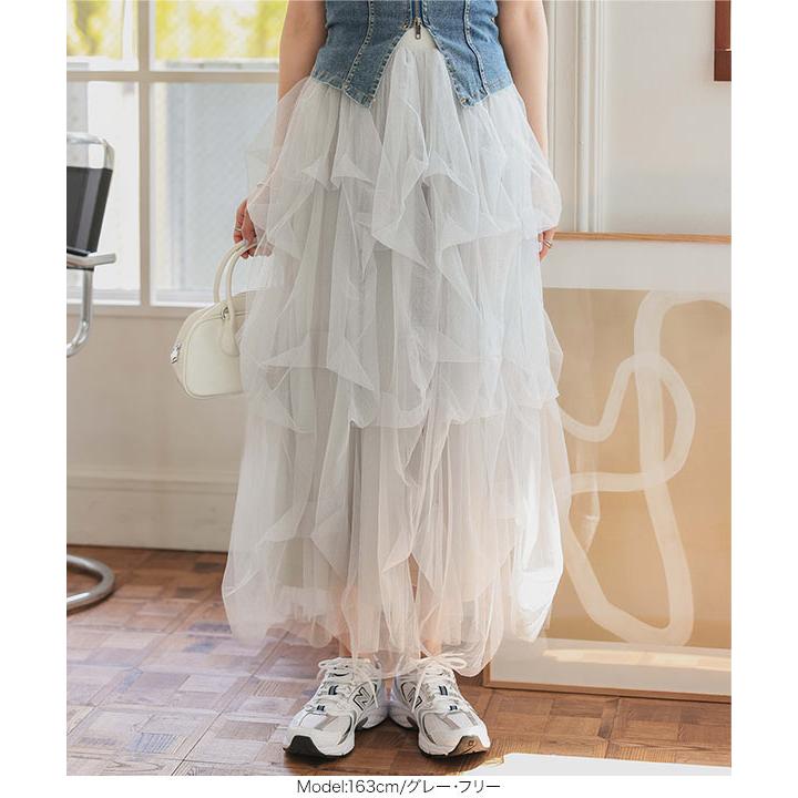 KOBE LETTUCE（神戸レタス） スカート ロング 50代 チュールスカート