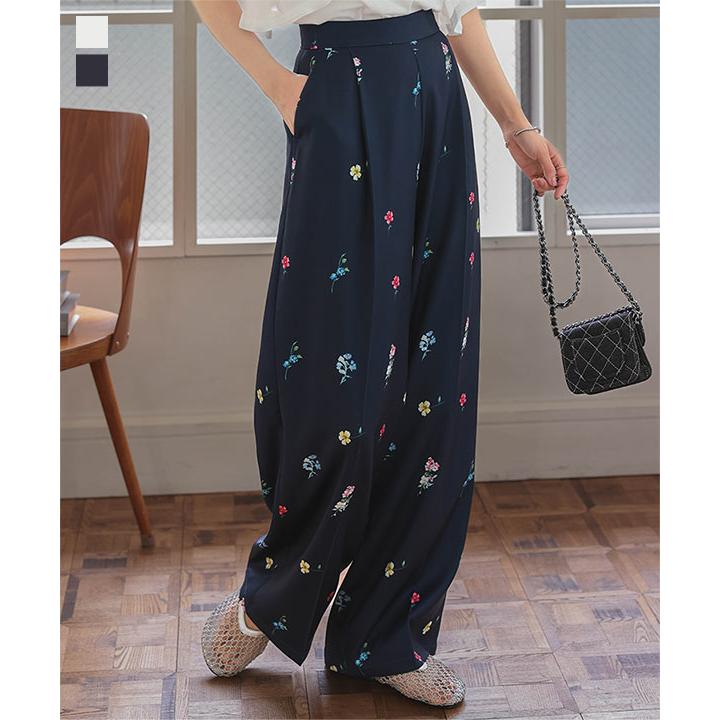 美品 マルティニーク 3万円 バティックプリントのワイドパンツ 総柄 美品 マルティニーク 3万円 バティックプリントのワイドパンツ