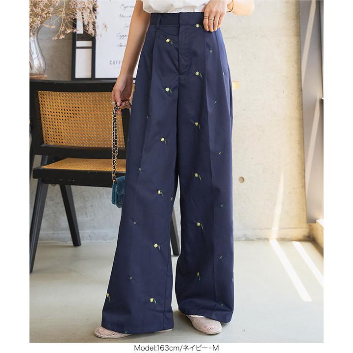 KOBE LETTUCE（神戸レタス） ワイドパンツ レディース 50代 花柄パンツ