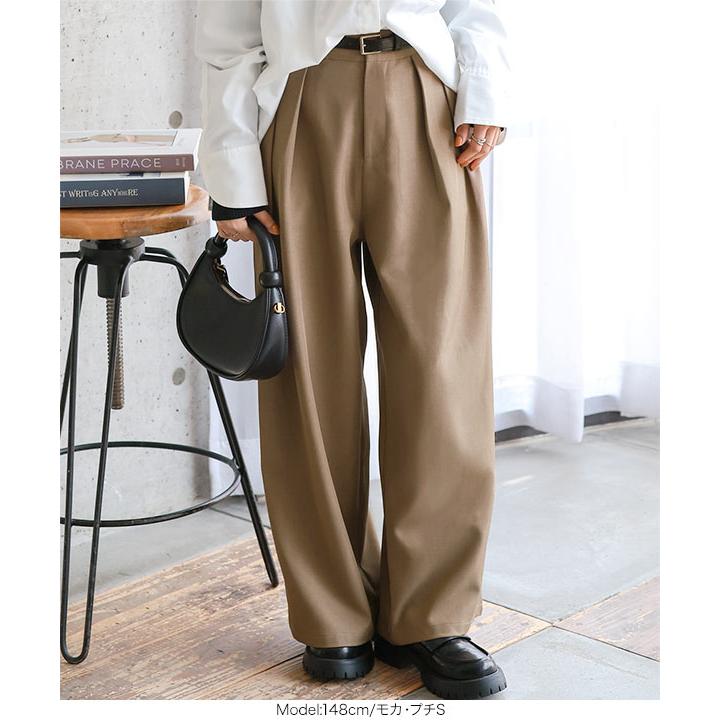 ワイドパンツ KOBE LETTUCE（神戸レタス） ワイドパンツ レディース 50代 タック