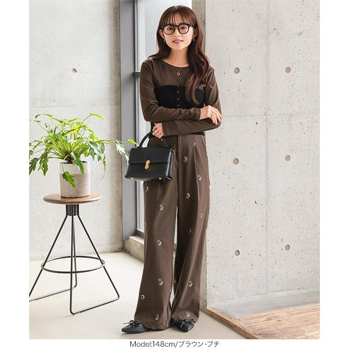 KOBE LETTUCE（神戸レタス） ワイドパンツ レディース スラックス 低