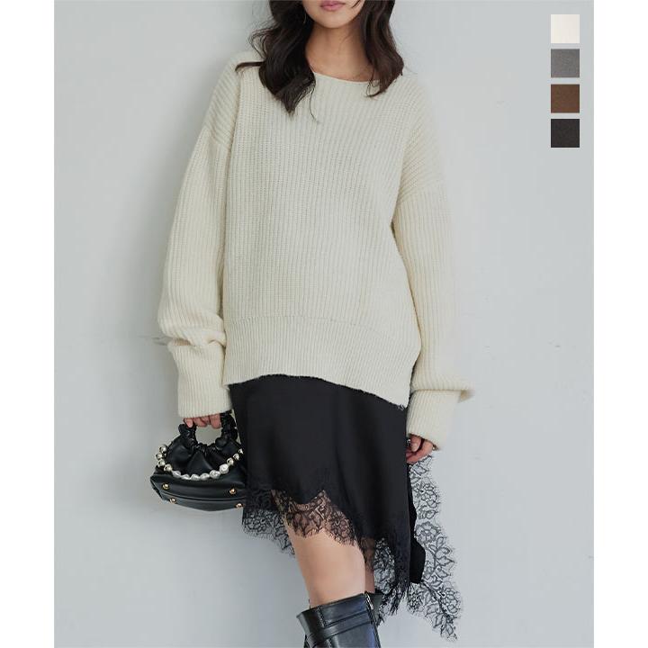 KOBE LETTUCE（神戸レタス） サテンレーススカート ミディ丈 スカート