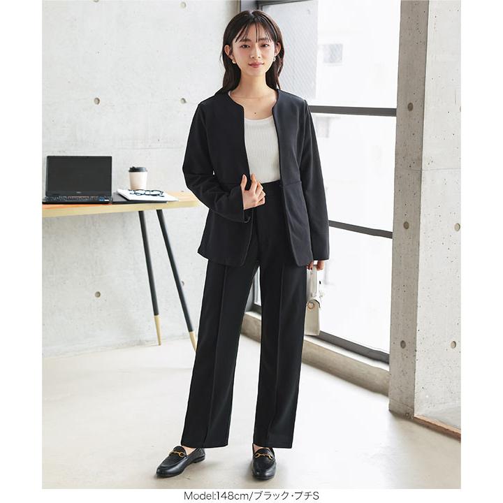 【美シルエット】theory パンツスーツ黒 オフィスカジュアル　きれいめ通勤 KOBE LETTUCE（神戸レタス） スラックス パンツ レディース オフィス