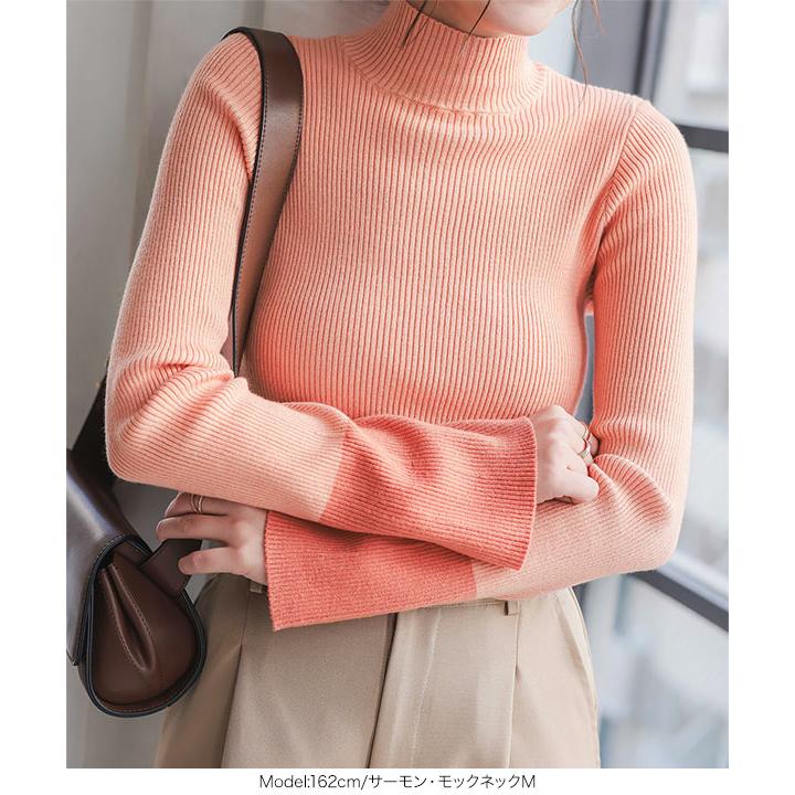 KOBE LETTUCE リブニット レディース トップス 長袖 フレアスリーブ  