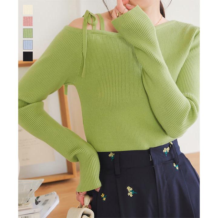 KOBE LETTUCE トップス ニット レディース リブ 長袖 ワンショル