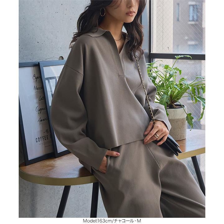 KOBE LETTUCE（神戸レタス） ワイドパンツ スキッパー ニット