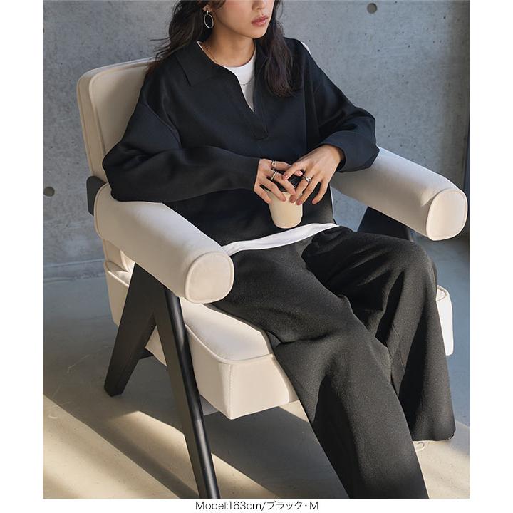 日替わりセール ワイドパンツ スキッパー ニット セットアップ トップス スウェット リラックス 旅行 おしゃれ スポンディッシュ N1237送料無料 | KOBE LETTUCE | 06