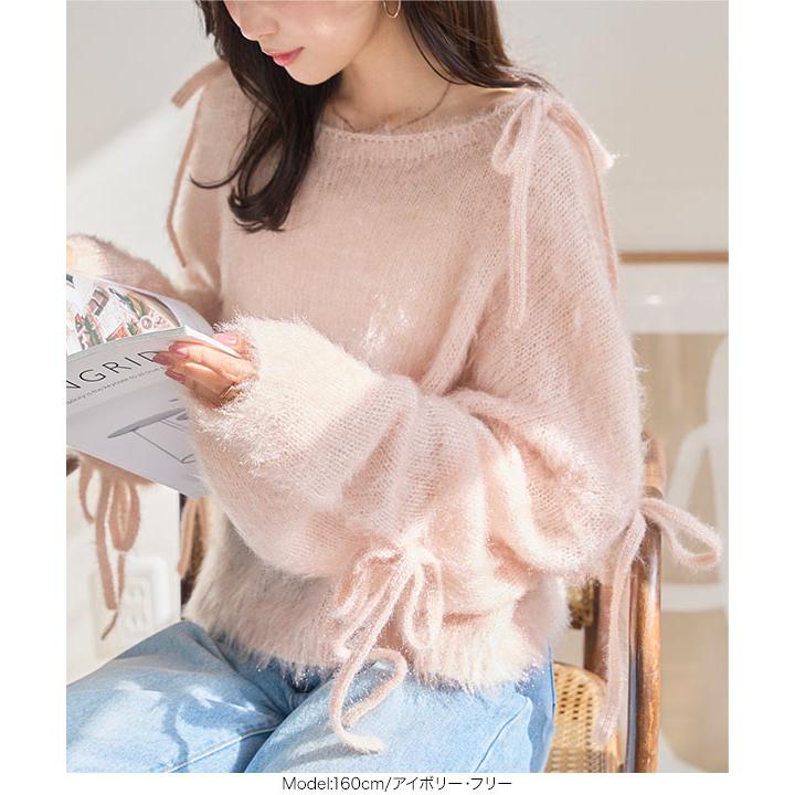アドーア 春ニット セーター コットン カシミヤ リボン アイボリー 38 KOBE LETTUCE（神戸レタス） ニット トップス レディース セーター
