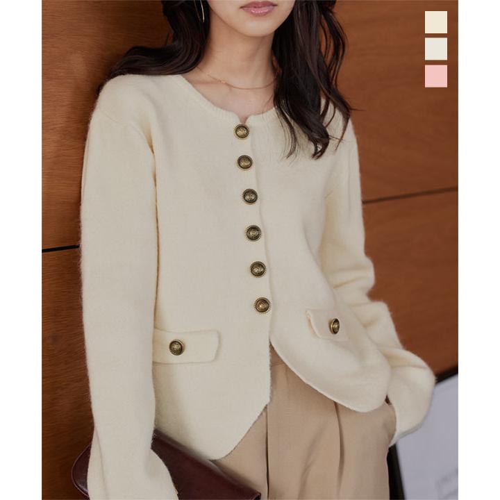 KOBE LETTUCE（神戸レタス） カーディガン ニット レディース ゴールド