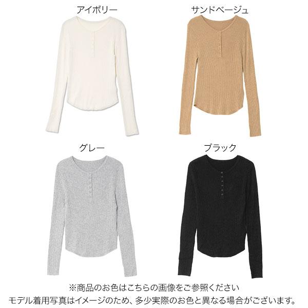 KOBE LETTUCE（神戸レタス） リブニット ヘンリーネック レディース