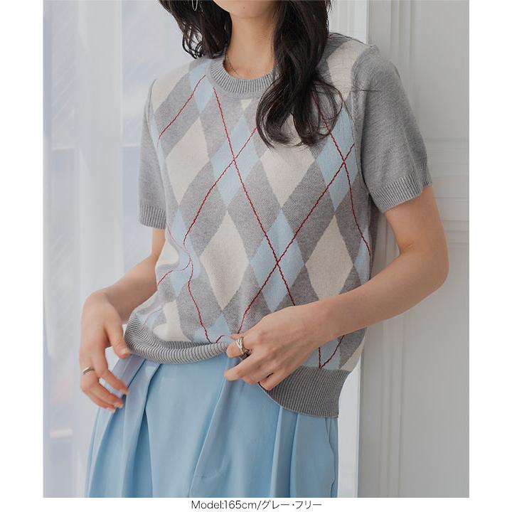 新品未使用、SIDE SLOPE レディースニット半袖 KOBE LETTUCE（神戸レタス） トップス レディース 40代 上品 ニット