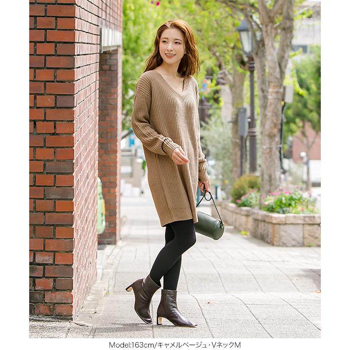 KOBE LETTUCE（神戸レタス） ニット ワンピース Vネック リブニット