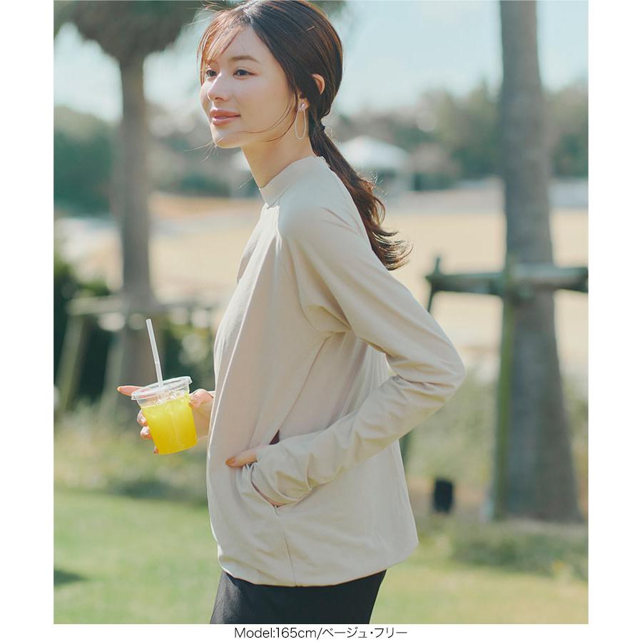 litmus Thumb hole skin top ベージュ スキントップス KOBE LETTUCE（神戸レタス） ラッシュガード レディース 長袖 指穴