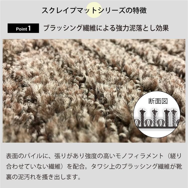 玄関マット 泥落とし 業務用 屋外 滑り止め スクレイプマットD 50×75cm  ブラウン_2