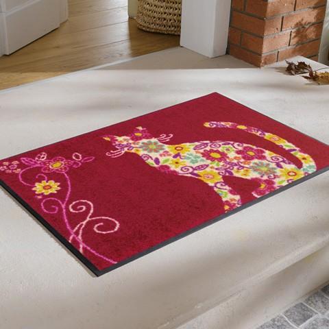 玄関マット 屋外 室内 洗える 滑り止め wash+dry Flower Cat 50×75cm｜kobelongtail｜03