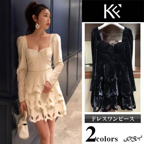 売れ筋 希少 ワンピース レディース 40代 きれいめ 50代 30代 上品 ドレス ベロア スクエアネック セクシー カット 最終処分セール Www Superavila Com