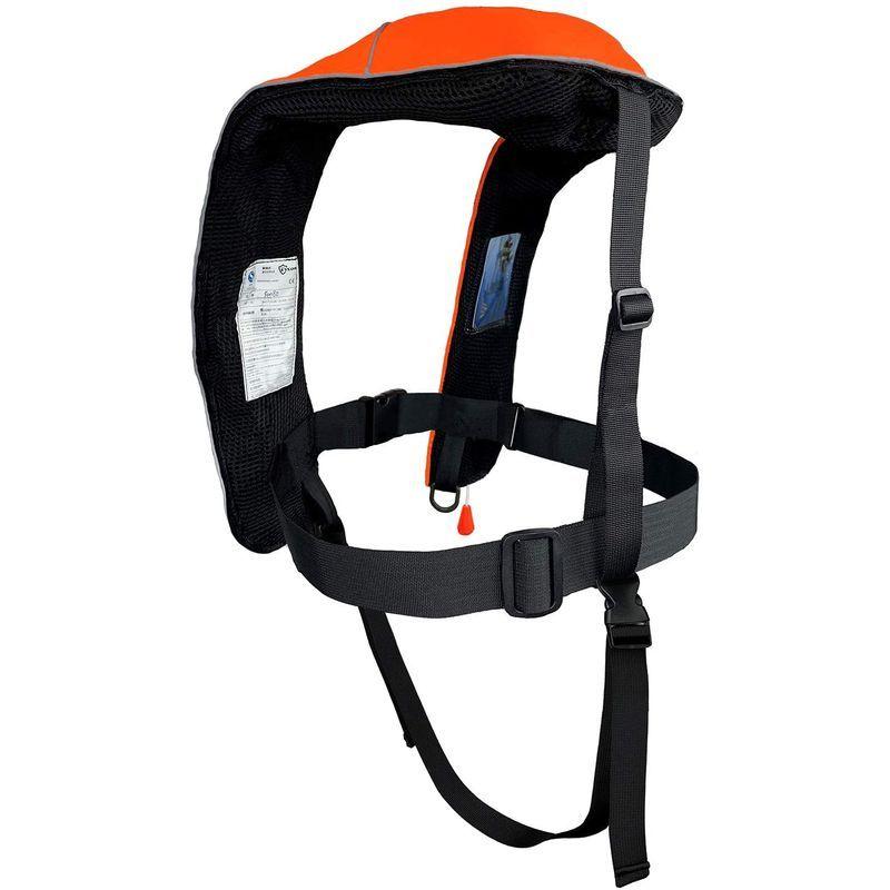 21年レディースファッション福袋 釣り 子供用 ライフジャケット Eyson フローティングベスト オレンジ Ce認定済 自動膨張式 インフレータブル 救命胴衣 ライフジャケット