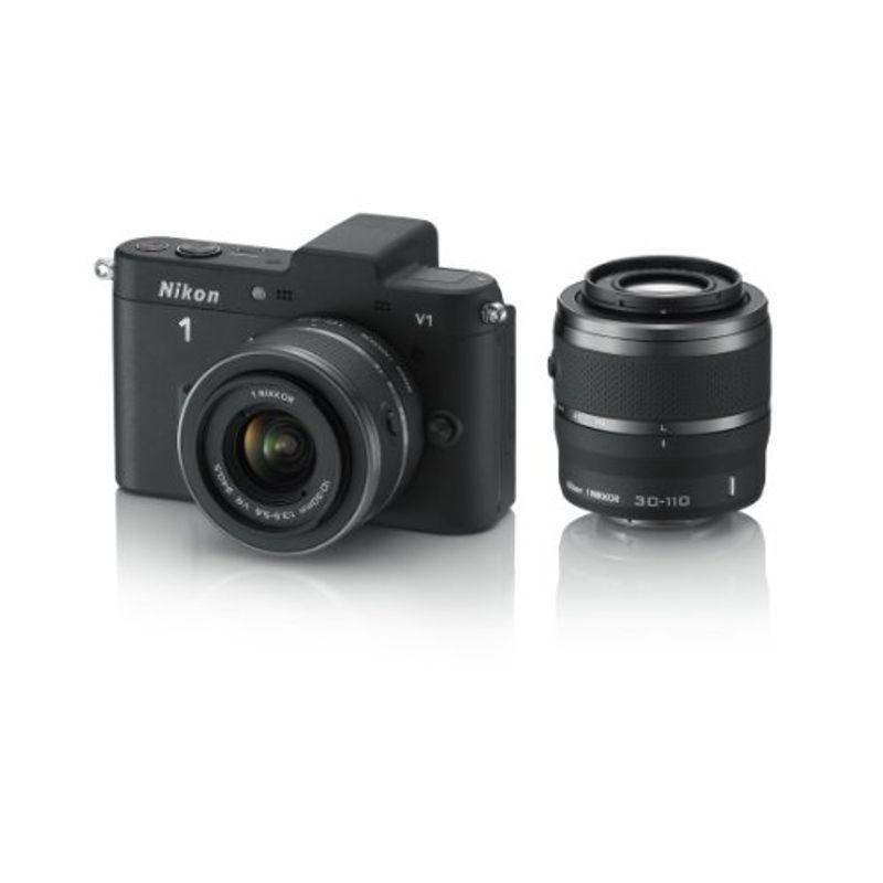 Nikon ミラーレス一眼カメラ Nikon 1 (ニコンワン) V1 (ブイワン) ダブルズームキット ブラック N1 V1WZ BK