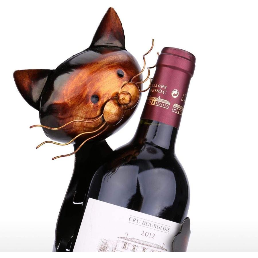 一番人気物Tooarts 猫の形のワインホルダー ワイン棚 インテリア メタル 彫刻 実用的 装飾工芸 アルコール用品