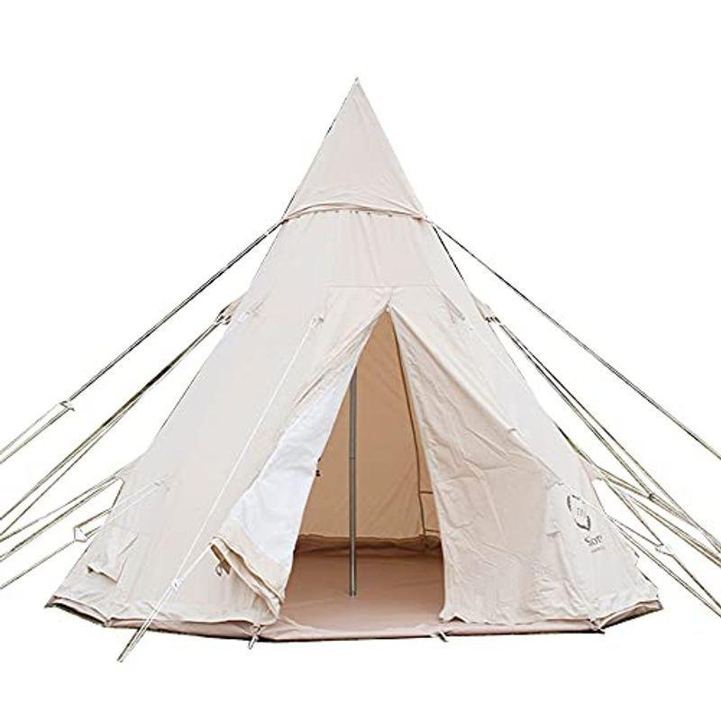S'more (スモア) Tippo ティピーテント テント ティピ tipi収納バッグ付き 300*300*250cm ポリコットン ファ