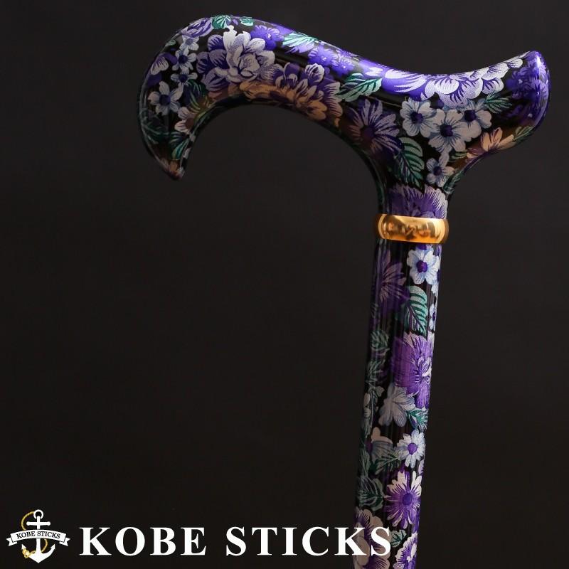 杖 つえ ステッキ おしゃれ 手元から杖先まで美しい花柄 ワンランク上