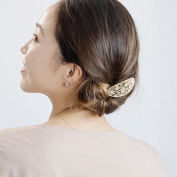 ポニーフック ヘアフック 送料無料 透かし模様 フラワーヘアアクセ