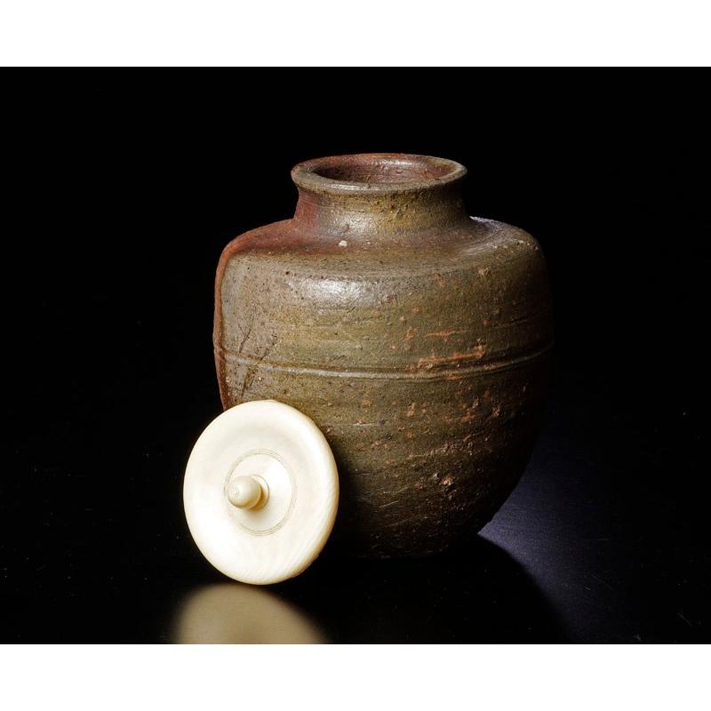☆【古美味】壷心庵 金重陶陽『即中斎書付』備前 肩衝茶入 銘:太郎冠者