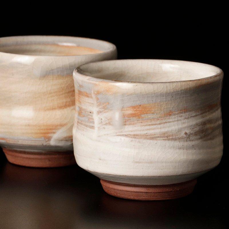 ★【古美味】島田幸一 粉引ぐい呑 茶道具 保証品 QT9v |  | 05