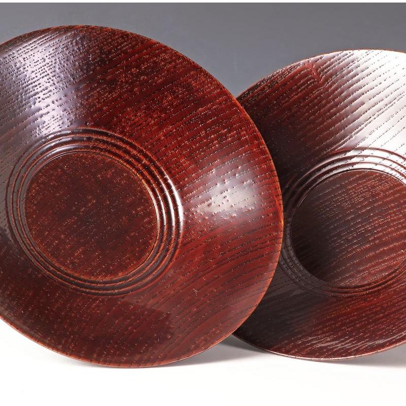 ★【古美味】川北浩彦(父:川北良造) 欅造茶托 五客 茶道具 保証品 0VRd |  | 05