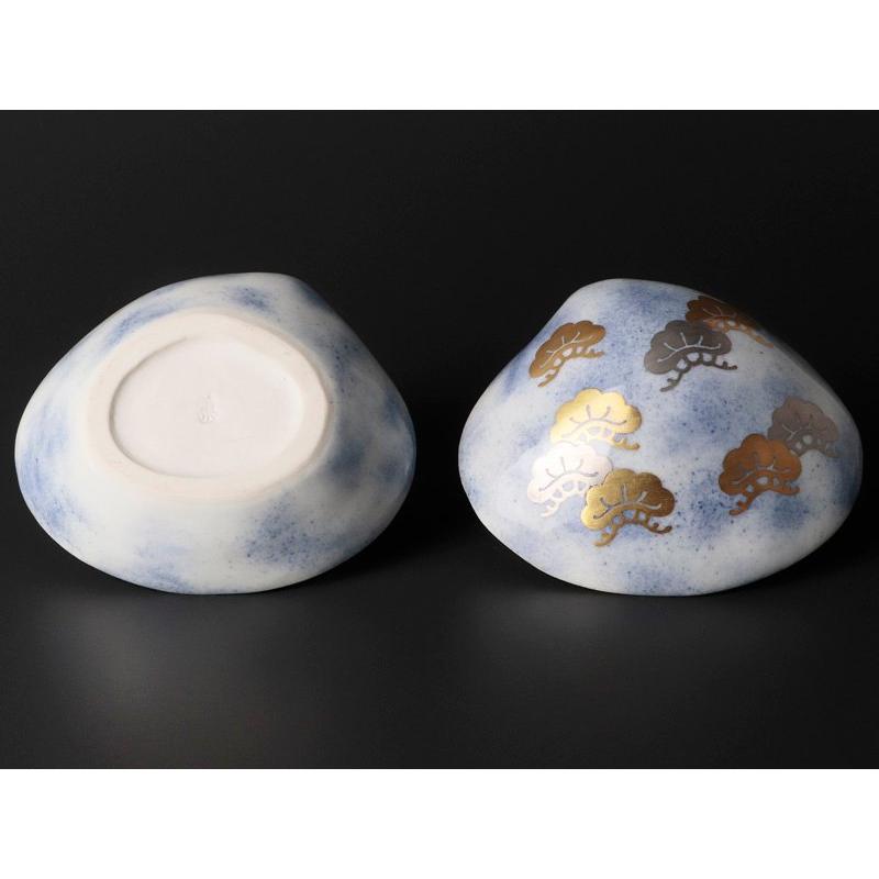 ★【古美味】五代三浦竹泉造 吹墨金銀彩 蛤香合 茶道具 保証品 HjN1 |  | 03