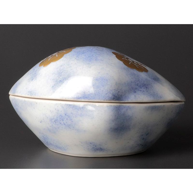 ★【古美味】五代三浦竹泉造 吹墨金銀彩 蛤香合 茶道具 保証品 HjN1 |  | 05