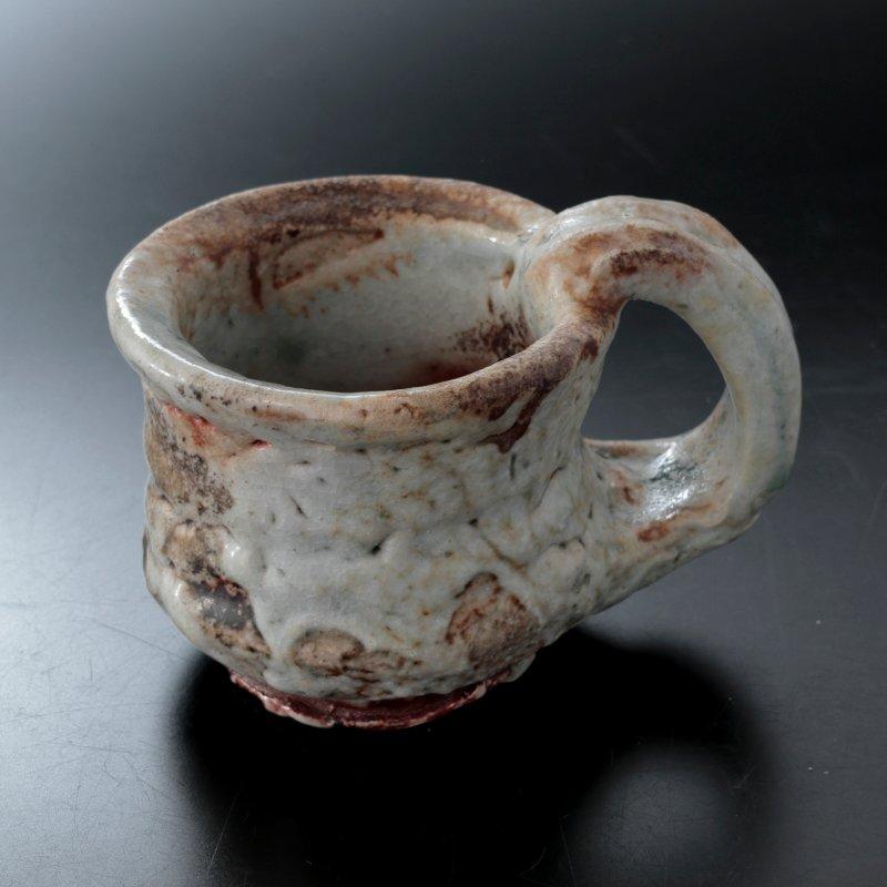 ★【古美味】熊野九郎右ヱ門 熊志野 珈琲椀 kuro05 茶道具 保証品 F7Av |  | 02
