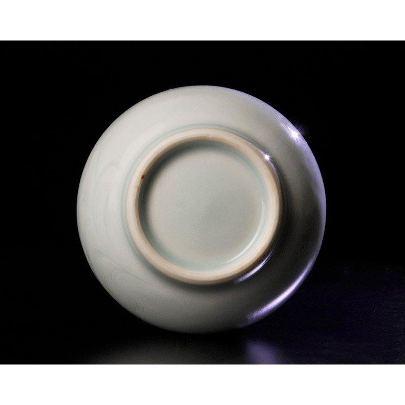 ★【古美味】島田文雄作 青白磁草文徳利 茶道具 保証品 4PgX |  | 04