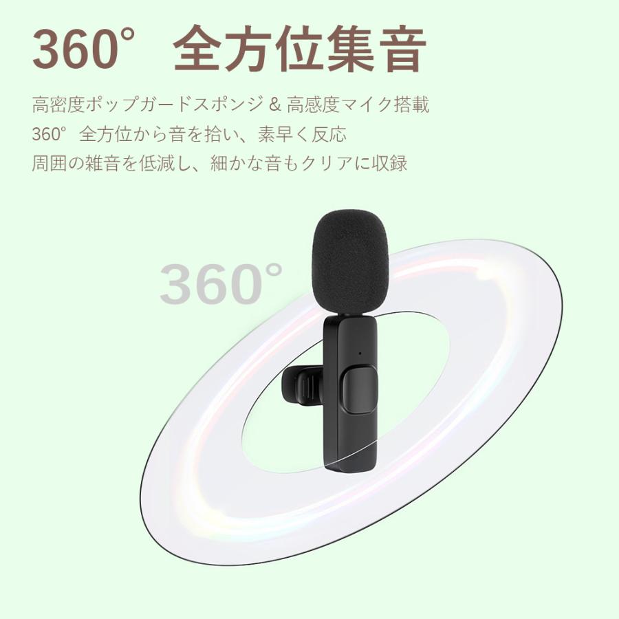 360°集音ピンマイクピンマイク ワイヤレス iPhone/iPad用ピンマイク
