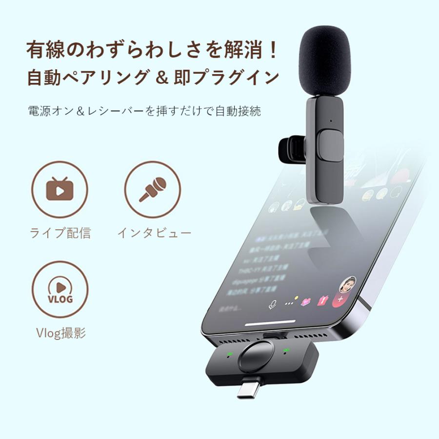 360°集音ピンマイクピンマイク ワイヤレス iPhone/iPad用ピンマイク 
