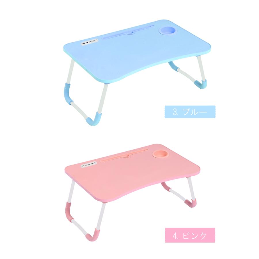 折りたたみテーブル スペシャル価格 折り畳み式テーブル 幅60cm ミニテーブル 送料無料 USBポート付 ロー 机 ベッド 折り畳み 在宅 デスクワーク |  | 16