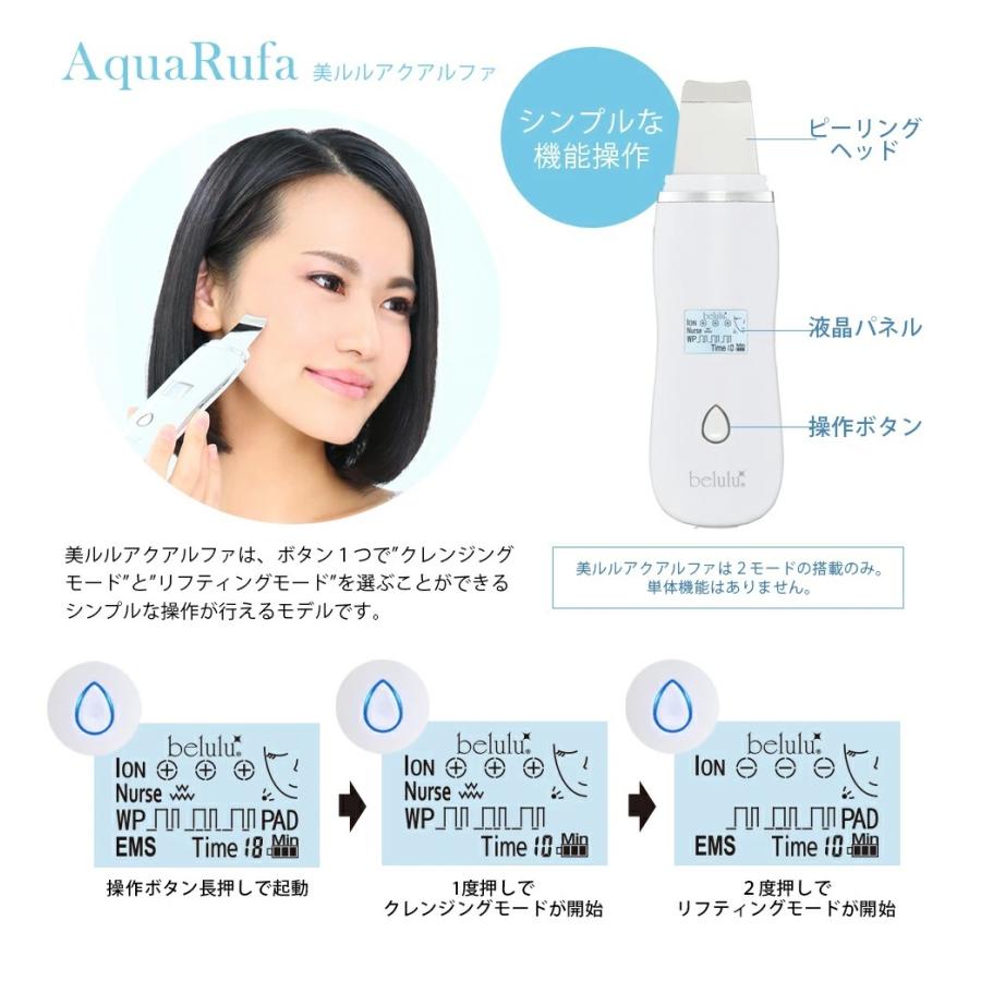 belulu アクアルファ最新モデル 超音波ウォーターピーリング 美顔器