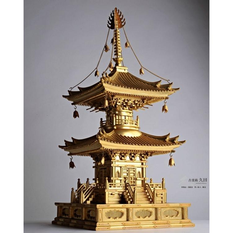 宝塔　荘厳金色多宝塔　木造金箔押　64ｃｍ　仏教美術　真言密教　寺院　法具