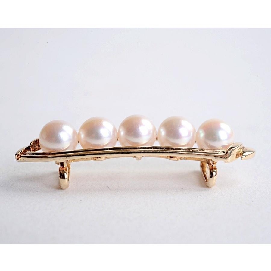 MIKIMOTO ミキモト 御木本真珠店 K14 パール5連 帯留 帯紐 MIKIMOTO ミキモト 御木本真珠店 K14 パール5連 帯留 帯紐