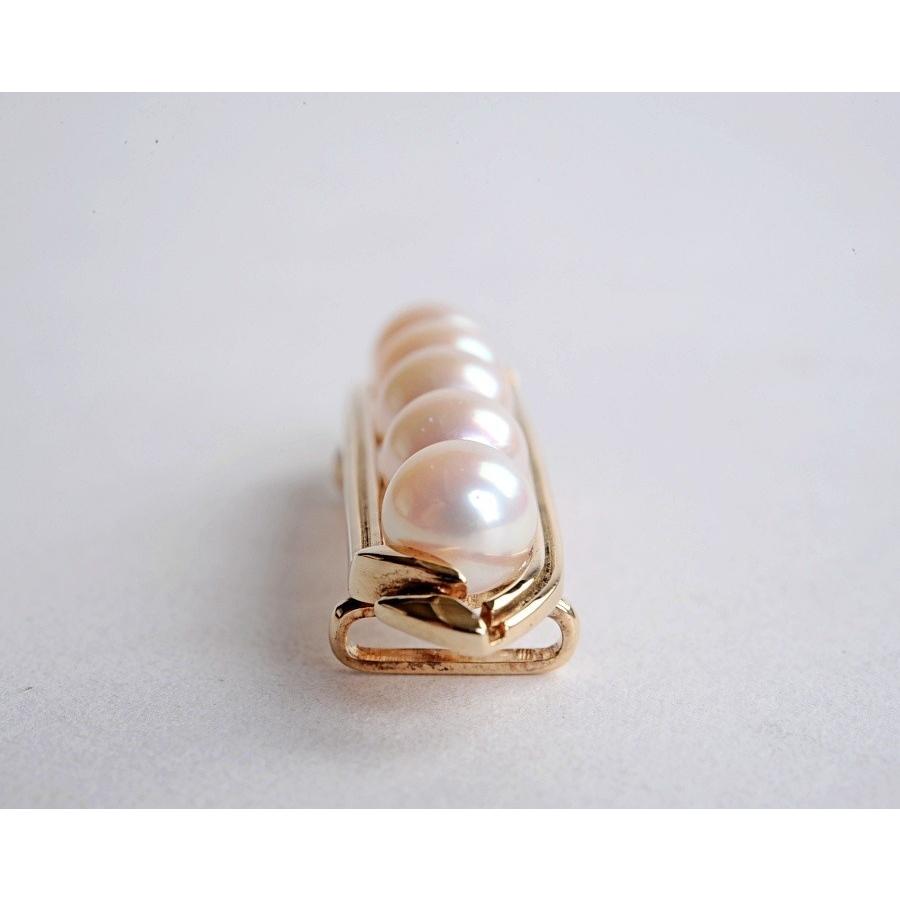MIKIMOTO ミキモト 御木本真珠店 K14 パール5連 帯留 帯紐 MIKIMOTO ミキモト 御木本真珠店 K14 パール5連 帯留 帯紐